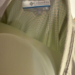 Columbia Men's Beige Peak Knit Short Sleeve Active Fit Heather Omni Shade XL